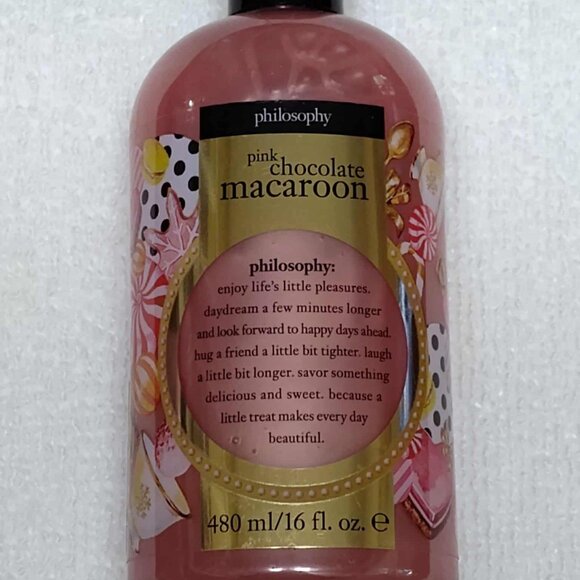 16oz. Philosophy Pink Chocolate Macaroon 3-1shower gel, bubble bath & shampoo - Picture 1 of 4